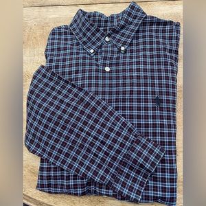 Polo by Ralph Lauren Men’s Lg‎ Black/Red Plaid Cotton Long Sleeve Button Down